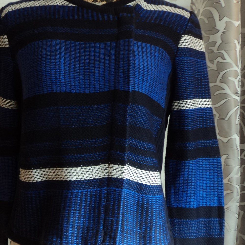 Bold Colored Crop Cardigan Moto Sweater - Picture 3 of 7